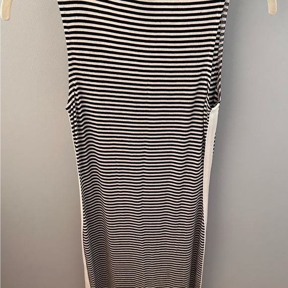 AQUA tank dress, black & cream horizontal stripe. Slim fit, perfect for summer! - Picture 3 of 5